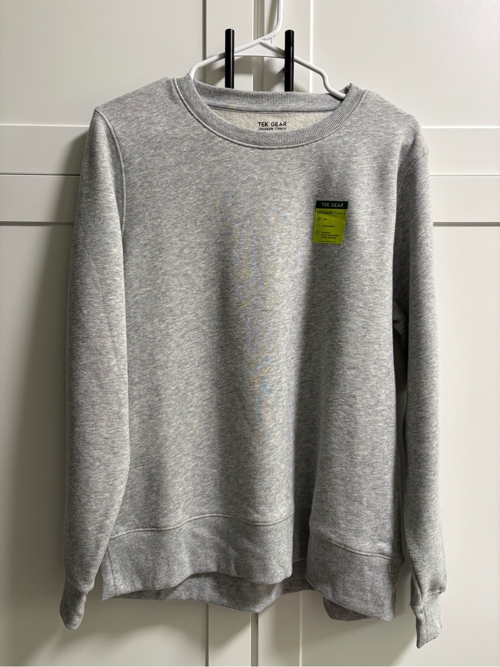 Tek Gear Ultrasoft Fleece Crewneck Sweatshirt - Gray, Size Medium